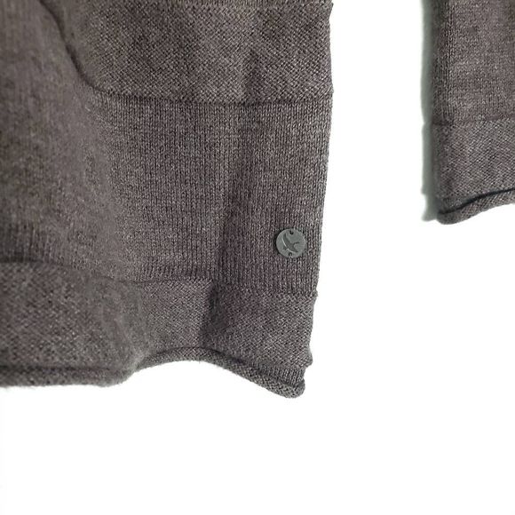 Eddie Bauer Lambswool Chocolate Long Sleeve Striped Pullover Sweater Size: Large - Picture 5 of 7